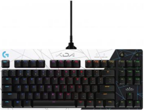 Logitech G Pro K/DA LOL Mechanical Gaming Keyboard, Tenkeyless Design, Detachable Micro USB Cable, 16.8M Colour LightSync RGB - Black/White | 920-010077