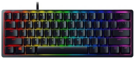 Razer Huntsman Mini 60% Gaming Keyboard, Fastest Keyboard Switches Ever, Clicky Purple Optical Switches, Chroma RGB Lighting, PBT Keycaps, Onboard Memory | RZ03-03390100-R3M1
