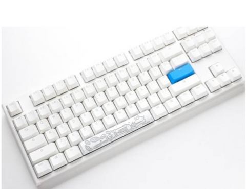 Ducky Channel One 2 TKL Cherry Blue Switch Keyboard, Type-C USB Interface, RGB Backlit, PBT Double-Shot, English Arabic Layout, Pure White | DKON1787ST-CARPDWWT1
