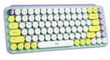Logitech Pop Keys Wireless Mechanical Keyboard, With Customizable Emoji Keys, 10m Wireless Range, 3 Channels Easy-Switch, Bluetooth / USB Interface, UK English Arabic Layout, Blast Yellow | 920-010816