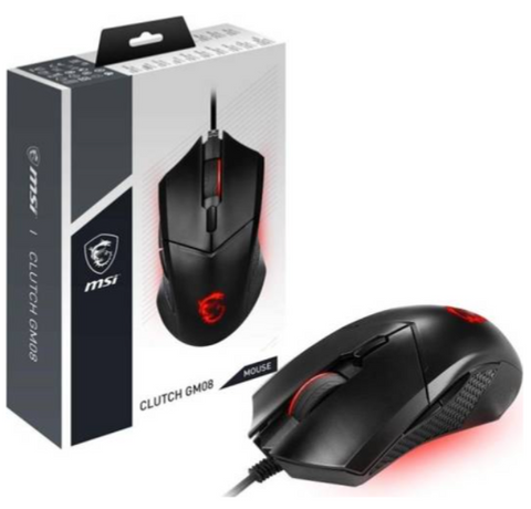 MSI Clutch GM08 4200 DPI - Optical Gaming Mouse with Red LED | S120401800CLA