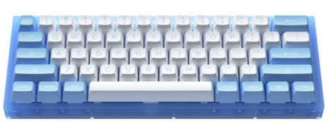 Akko Doll of The Princess 61-Keys RGB Wired 60% Mechanical Keyboard, Hot Swappable, With Acrylic Translucent Case, Extra ASA PBT Keys Set, CS Jelly Blue Switch, USB Type C, Blue - White | ACR61