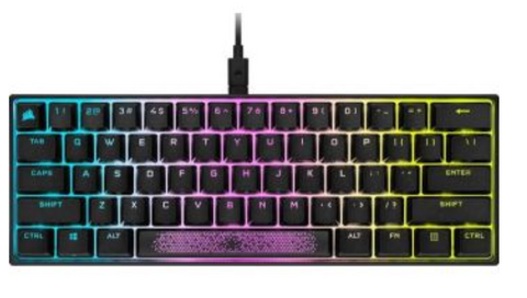 Corsair K65 RGB MINI 60% Mechanical Gaming Keyboard, Cherry MX Red, 61 Keys, Wired, USB 3.0 or 3.1 Type-A | CH-9194010-NA