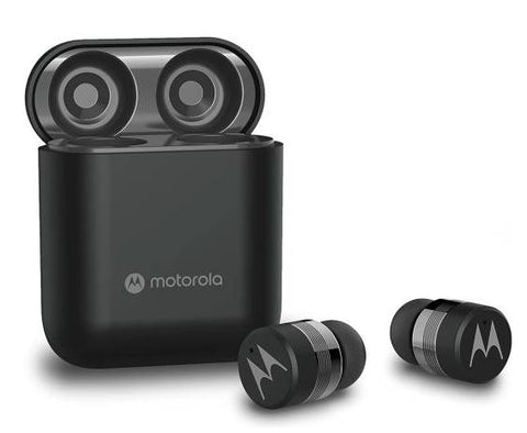 Motorola Moto Buds 120, True Wireless Bluetooth Earbuds with Microphone & Compact Charging Case, IPX5 Water Resistant, Voice & Smart Touch-Control, Lightweight, Clear Sound, Black | BUDS120BK