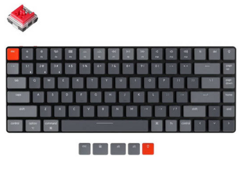 Keychron K3 Ultra-Slim Hot-Swappable 84 Key Mechanical Keyboard, Low-Profile Optical Switch,Wireless and Wired, RGB Backlit, Red Switch | K3-E1