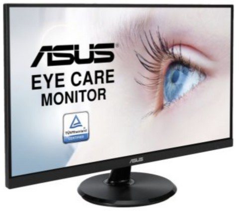 Asus VA24DQ 23.8'' FHD IPS Eye Care Monitor, 75Hz Refresh Rate, 5ms Response Time, Adaptive-Sync/FreeSync, Low Blue Light, Flicker Free, Wall Mountable, HDMI, Displayport | 90LM054P-B01370