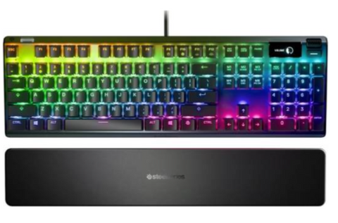 SteelSeries Apex Pro Mechanical Gaming Keyboard, Adjustable Actuation Switches, World’s Fastest Mechanical Keyboard, OLED Smart Display, RGB Backlit | 64626 - 64622