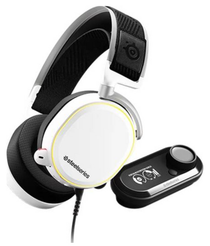SteelSeries Arctis Pro + GameDAC Gaming Headset With Noise Cancellation Microphone - Certified Hi-Res Audio System for PS4 and PC (White) | 61454
