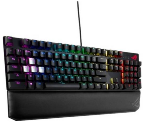 Asus ROG Strix Scope RGB Wired Mechanical Gaming Keyboard, Cherry MX Red, Aluminum Frame, Aura Sync Lighting, Arabic keys | 90MP01I0-B0CA00
