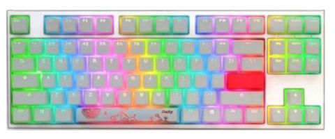 Ducky One 2 TKL RGB, Cherry MX Red Switch,Type-C USB, RGB Backlit , PBT Double-shot, Seamless Font - White | DKON1787ST-RUSPDWWT1