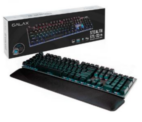 Galax Stealth-03 Wired Mechanical Gaming Keyboard, Blue switch, 104 Key US Layout, PVC 1.3M Line | G-KKS0314T1MR1BBK0-GXLG / G-KGS0314T1MR1BBK0-GXLG