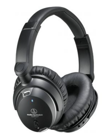 Audio Technica QuietPoint Active Noise-Cancelling Headphone, Over Ear, 40mm Driver Diameter, 10 - 25000 Hz Frequency Range, 100 dB Sensitivity, Up to 20 Hours Battery Life, Black | ATH-ANC9