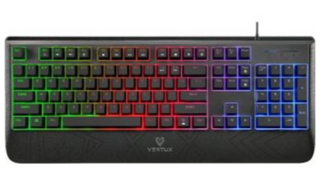 Vertux RaidKey Rapid Response, Rainbow Multi Color Wired, 25 Keys Anti Ghosting, Mechanical Gaming Keyboard | VE.RAIDKEY-EA.NC
