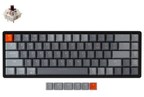 Keychron K6 68 Key Wireless and Wired Gaming Mechanical Keyboard, Bluetooth/USB, N-Key Rollover Aluminum Frame, For Mac Windows, RGB LED Backlit, Gateron G Pro Brown Switch | K6-Q3