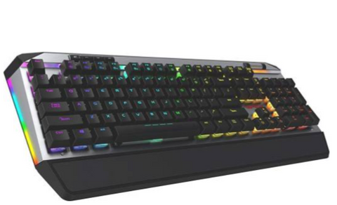 Patriot Viper Gaming V765 RGB Illuminated Mechanical Gaming Keyboard with Media Controls, Kailh Box Switches, 104 Standard Keys, Detachable Magnetic Palm Mount | PV765MBWUXMGM