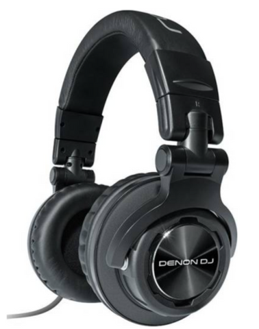 Denon Professional Over-Ear DJ Headphones with 180-degree Cup Swivel & Leather Carry Bag (53mm driver / 3500mW input) - Black | HP1100