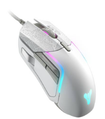 SteelSeries Rival 5 Destiny 2 Edition Wired Optical Mouse, With RGB Lighting, 40G Acceleration, 1000Hz / 1 ms Polling Rate, 9 Buttons, 100–18000 CPI Increments, Gray | 62552