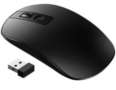 Generic Wireless Mouse Slim & Noiseless, 2.4G USB PC Laptop Computer Cordless Mice, Nano Receiver 1600 DPI Mouse, Super Energy Saving for Windows, Linux, Vista, Macbook - Black | GEPC079BB