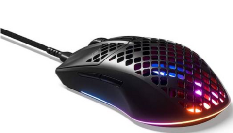 SteelSeries Aerox 3 Super Light Wired Gaming Mouse, 8500 CPI TrueMove Core Optical Sensor, Water Resistant Design, Universal USB-C Connectivity, Black | 62599