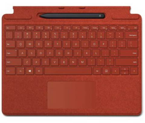 Microsoft Surface Pro Signature Keyboard With Slim Pen 2, For Surface Pro 8 & Surface Pro X, Poppy Red, TRA - UAE Version, English Arabic Layout | 8X6-00034 / 8X8-000034