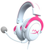 HyperX Cloud II Gaming Headset, For PC / PS4 / PS5, Battery Up to 30 Hours, 7.1 Surround Sound, Memory Foam, Detachable Noise Cancelling Microphone, White - Pink | HHSC12-AC-PK/G