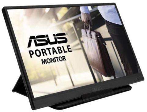 Asus ZenScreen MB165B 15.6'' HD Portable USB Monitor, 60Hz Refresh Rate, 10ms Response Time, 1366x768 Resolution, 16:9 Aspect Ratio, Narrow Bezel, Anti Glare Surface, Black | 90LM0703-B01170