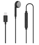 Powerology Mono Single Earphone with MFi Lightning Connector - Black