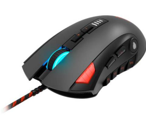 Canyon GM-15 Wired Gaming Mouse, With 12 Programmable Buttons, Sunplus 6662 Optical Sensor, 6 Levels Of DPI & Up To 5000, 1.8m Braided Cable, Colorful RGB Lights, Black | CND-SGM15