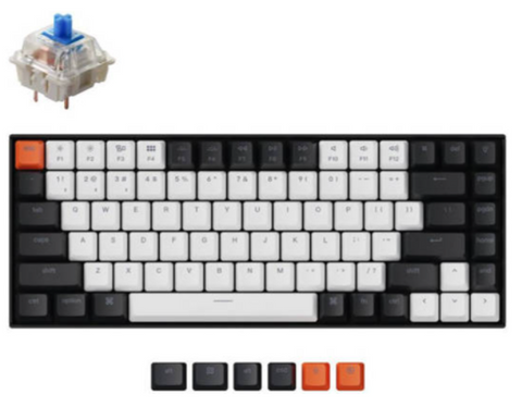 Keychron K2 Hot Swappable 84 Keys Wireless Mechanical Keyboard, Double-Shot Keycaps, RGB Backlit, Gateron G Pro Blue Switch | K2-B2H-UK