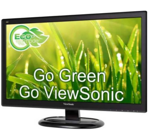 ViewSonic 23.6 Inch VA2465SH MVA LED monitor Full HD 1920x1080 16:9 VGA & HDMI Port SuperClear Mercury-Free LED Backlighting Eco-mode Pixel performance guarantee