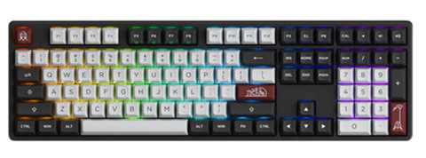 Akko Dracula Castle RGB Wired Mechanical Keyboard, TTC Silver Speed Switches, 45G End Force, Macro V1.0, USB Type-C Interface, PBT Material, Double-Shot Printing Technology, Black - White | 5108S-DRA