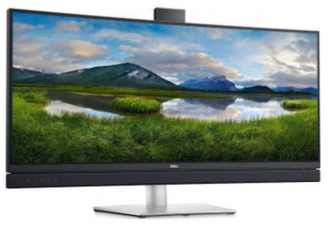 Dell Video Conferencing 34'' WQHD IPS Curved Monitor, 3440x1440 Resolution, 60Hz Refresh Rate, 5 ms / 8ms Response Time, 21:9 Aspect Ratio, USB 3.2, LED, HDMI, Displayport, Silver | C3422WE