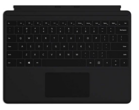 Microsoft Surface Pro X Keyboard, Full QWERTY, Large Glass Touchpad, English Layout, Black | QJW-00001
