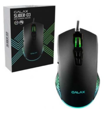Galax Slider-03 RGB Gaming Mouse, 7200 Dpi, 7 Programmable Macro Keys, Optical | MGS03UX97RG2B0