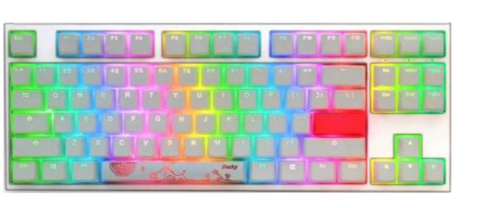 Ducky One 2 TKL RGB, Cherry Blue Switch,Type-C USB, RGB Backlit , PBT Double-shot, Seamless Font - White | DKON1787ST-CUSPDWWT1