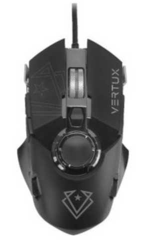 Vertux Cobalt High Accuracy Lag-Free, 800-3200 DPI, 6 Button Program, Optical Wired Gaming Mouse - Black / Grey | VE.COBALT.GY