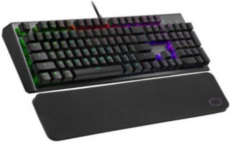 Cooler Master CK550 V2 Mechanical keyboard, Red Switch Linear, Brushed Aluminum Design, Wrist Rest, RGB, Arabic-English Keyboard | CK-550-GKTR1-AE