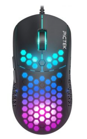 Generic RGB Wired Gaming Mouse, Ultra-Light, Honeycomb Shell, 10000 DPI Adjustable, 6 Programmable Buttons, 7 RGB Backlight, Ergonomic Design For Desktop Laptop PC Gamer Mac - Black | PTPC292AB