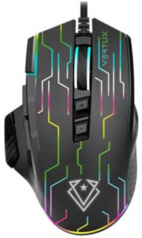 Vertux Kryptonite Superior Quick Performance, 10000 DPI, 9 Programmable Button, Frequency 125-250-500-1000Hz, Wired Gaming Mouse | VE.KRYPTONITE.BK