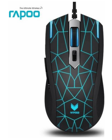 Rapoo V26 VPRO Multi Color LED Wired Optical Gaming Mouse - Black | 17440