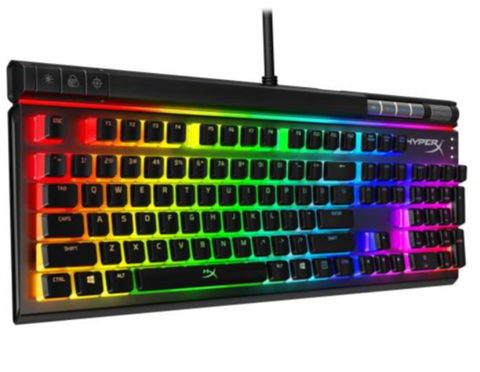 HyperX Alloy Elite 2 Mechanical Wired Gaming Keyboard, 104 Keys, HX Red Key Switch, Adjustable Tilt Function, Pudding Keycaps, USB Type C Connectivity, English Layout, Black | 4P5N3AA