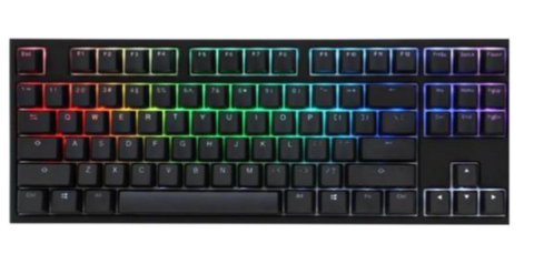 Ducky One 2 TKL RGB, Cherry Red RGB Switch, 87 key, Type-C USB, RGB Backlit, Black keycaps | DKON1787ST-RUSPDAZT1