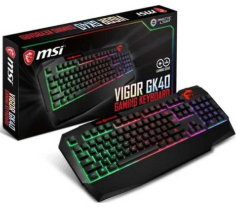 MSI Vigor GK40 AR Gaming Gear Keyboard, 6-Region RGB illumination With 8 Amazing Light Effects, Black | S11-04AR203-AP1