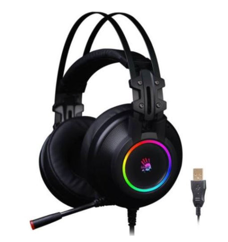 Bloody G528C RGB Gaming Headphone, Dual ENC Noise Cancelling Microphone Filters, 20 Hz - 20 KHz - Black | G528C