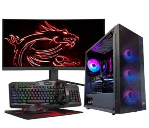Combo Gaming Set with Monitor Keyboard, Mouse, Headset, Mousepad ( Intel Core i5-10400F, Nvidia GTX 1660 super, 16GB RGB RAM OC, 250GB SSD + 1TB HDD, 700W PSU, 4x RGB FANS + Monitor 144hz MSI)