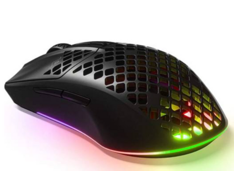 SteelSeries Aerox 3 Wireless Gaming Mouse, 40G Acceleration, 18000 DPI Optical Sensor, Ultra Lightweight, Water Resistant Design, Bluetooth 5.0, 200 Hour Battery Life, USB-C, Black | 62604