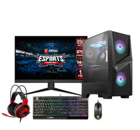 MSI Gaming PC Bundle Powered by 30 Series GPU - AMD Ryzen 5 3350G, Nvidia RTX 3060 OC Edition,16GB RAM 3200Mhz, 256GB SSD+1TB HDD, Wi-fi, MSI 24