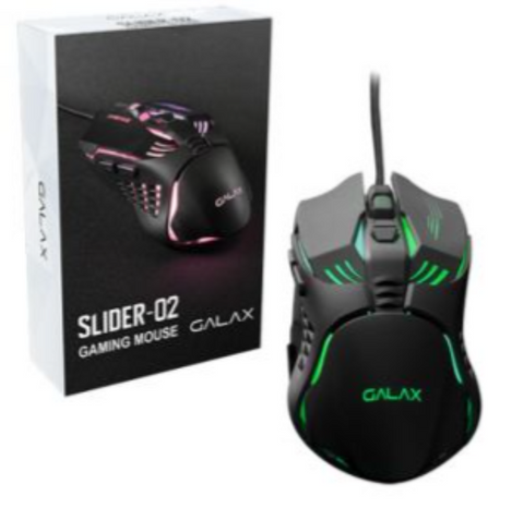 Galax Slider-02B Gaming Mouse, 3600 DPI, 7 lights RGB, 6 Programmable Macro Keys | G-MGS02SA66SR2B1-GXLG