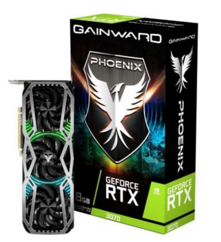 Gainward GeForce RTX 3070 Phoenix V1 Edition Graphics Card, 8GB GDDR6 256 bits Memory, 7000Mhz (14Gbps) Clock Speed, PCI-Express Gen 4 x16, 8 Pin, HDMI, Displayport | NE63070019P2-1041X NON LHR