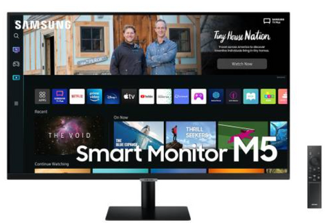 Samsung M5 32'' Flat Monitor, With Smart TV Experience, 1920x1080 Resolution, Max 60Hz Refresh Rate, 4ms Response Time, 16:9 Aspect Ratio, HDR10, IoT Hub, HDMI, Black | LS32BM500EMXUE